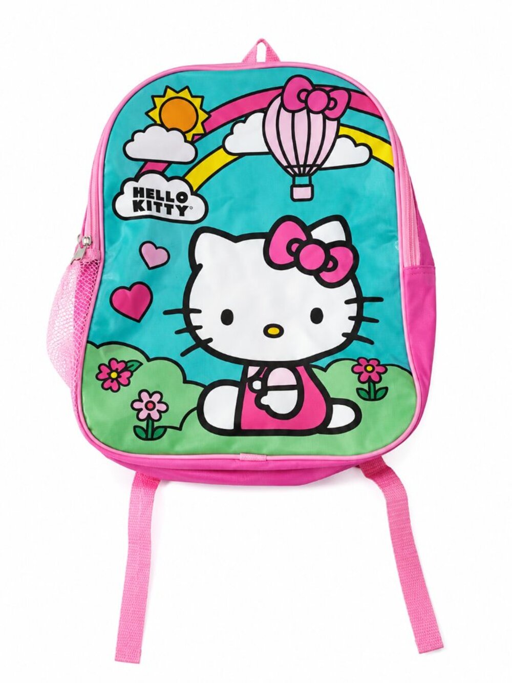 Hello Kitty Pink Teal Rainbow Kids School Backpack